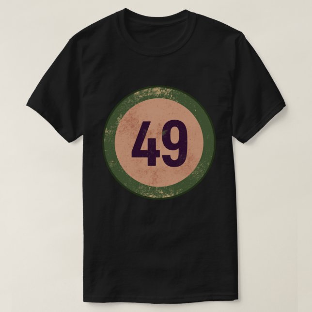 Camiseta Vintage Distressed Number 49 (Frente do Design)