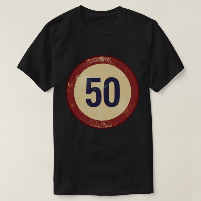 Camiseta Vintage Distressed Number 50 (Frente do Design)