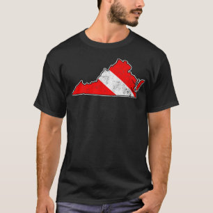 Camiseta Vintage Dive Virginia Scuba Mergulhando Estado Map