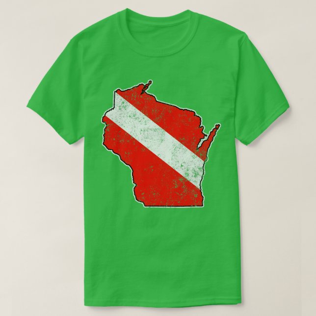 Camiseta Vintage Dive Wisconsin Scuba Dividindo Unidade de  (Frente do Design)