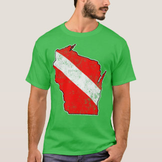 Camiseta Vintage Dive Wisconsin Scuba Dividindo Unidade de 