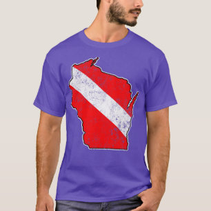 Camiseta Vintage Dive Wisconsin Scuba Dividindo Unidade de
