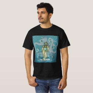 Camiseta Vintage Diver e Sea Monster