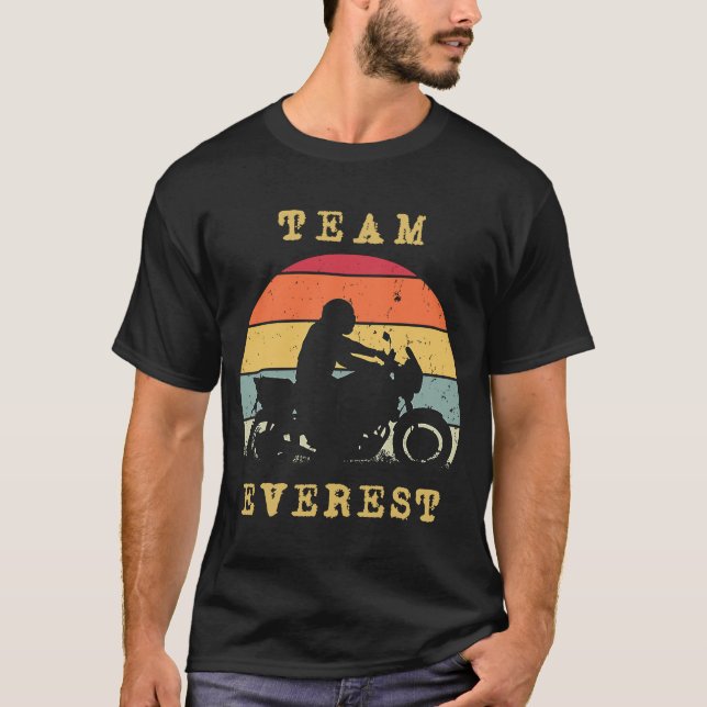Camiseta Vintage Divertida Retro Sunset Everest Motorcycle  (Frente)