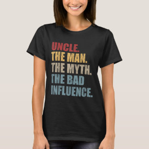 Camiseta Vintage Divertido Tio Man Mito Influência Ruim Eng