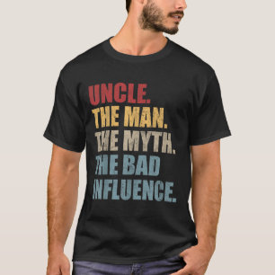 Camiseta Vintage Divertido Tio Man Mito Influência Ruim Eng
