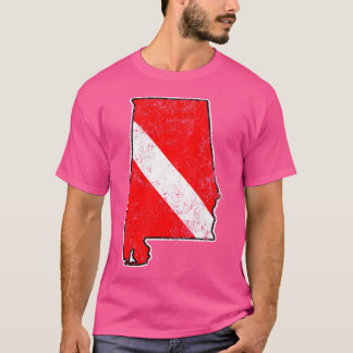 Camiseta Vintage Diving Alabama Scuba Dive Flag Map