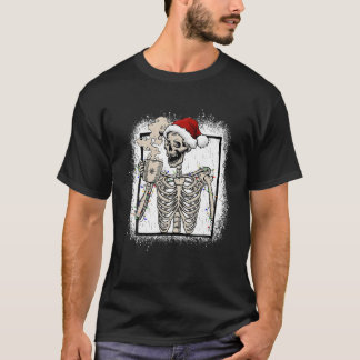 Camiseta Vintage do Café do Esqueleto de Natal - Retro Engr