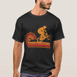 Camiseta Vintage do Cavaleiro de Bike BMX do Estilo Retro