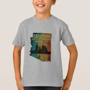 Camiseta vintage do mapa de estado de arizona