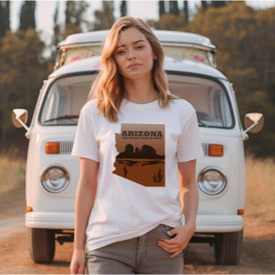 Camiseta vintage do mapa de estado de arizona