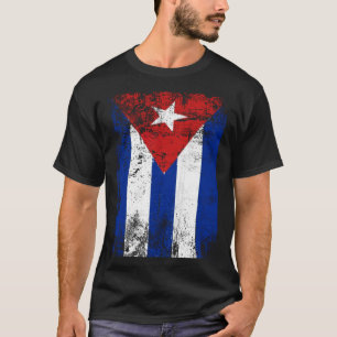 Camiseta Vintage do Orgulho Cubano da Revolução Bandeira Cu