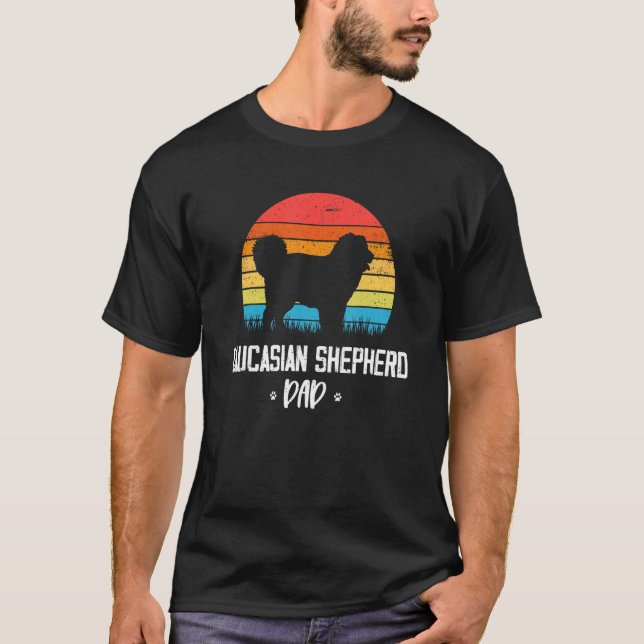 Camiseta Vintage do Pai Shepherd Caucasiano (Frente)