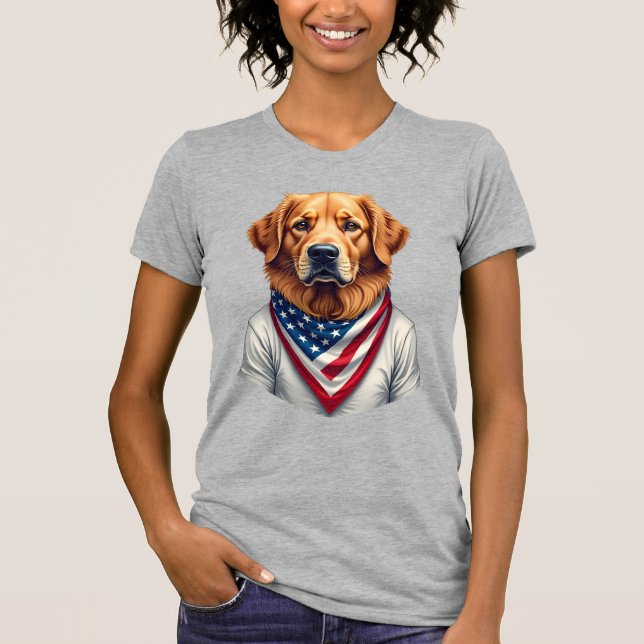 Camiseta Vintage do Retriever Dourado Canino Ameri (Frente)