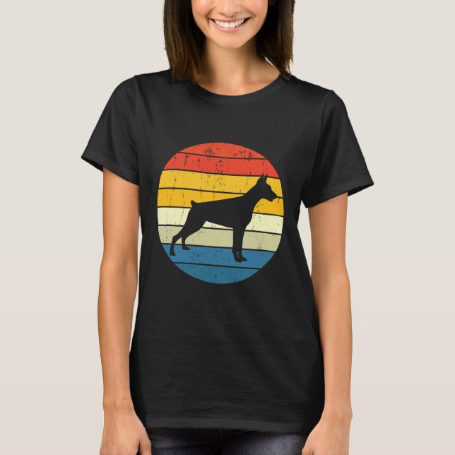 Camiseta Vintage Doberman Retro Sunset Dobermann Doberman M (Frente)