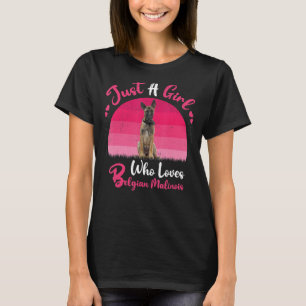 Camiseta Vintage Dog Apenas Uma Menina Que Ama Malinoi Belg