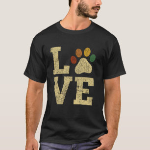 Camiseta Vintage Dog Love Tee, Cat Love, Pet Paw Retro Dog