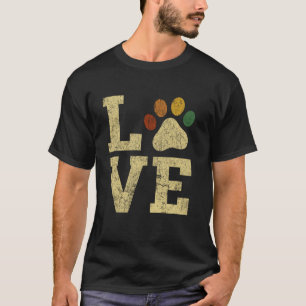 Camiseta Vintage Dog Love Tee, Cat Love, Pet Paw Retro Dog