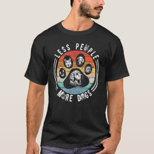 Camiseta Vintage Dog Paw Menos Pessoas Mais Coleção de Cães