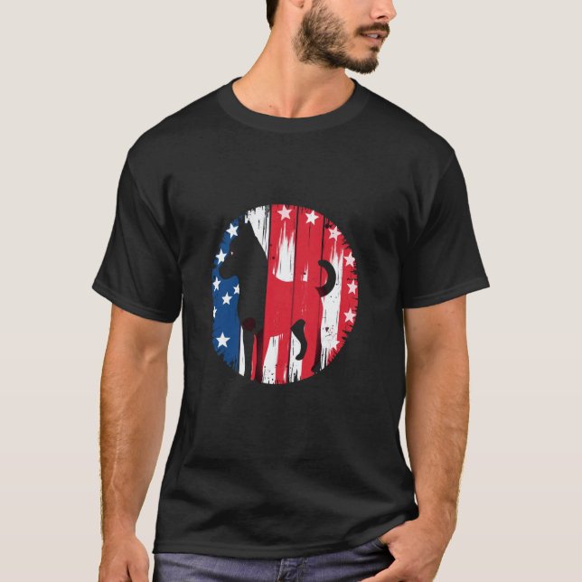 Camiseta Vintage Dog USA Flag (Frente)