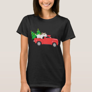 Camiseta Vintage Dog Wagon Árvore de Natal no Carro Xmas re