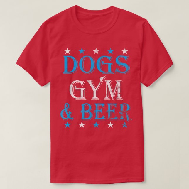 Camiseta Vintage Dogs Gym And Beer  (Frente do Design)