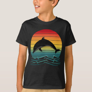 Camiseta Vintage Dolphin Sunset Ocean