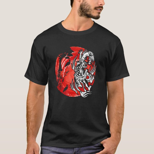 Camiseta Vintage Dragon Cultura Japonesa Dragão Japonês Ja (Frente)