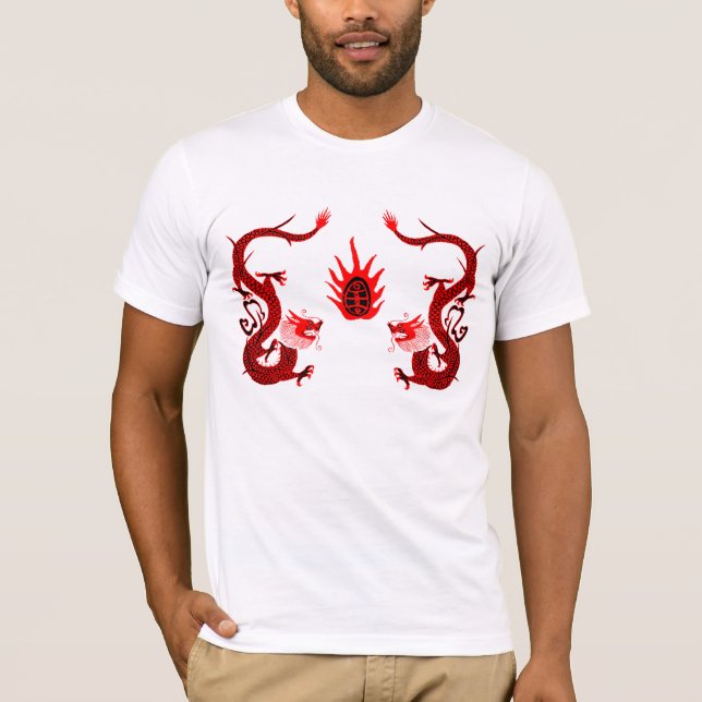 Camiseta Vintage Dragon Holiday Red and Black (Frente)