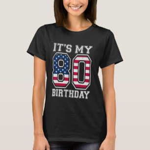 Camiseta Vintage É o meu 80 Aniversário Bandeira Americana