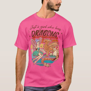 Camiseta Vintage É uma fada que ama dragões, fadas