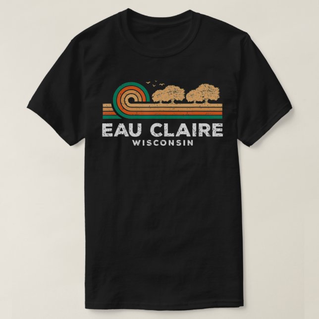 Camiseta Vintage Eau Claire Sunset Wisconsin Souvenir (Frente do Design)