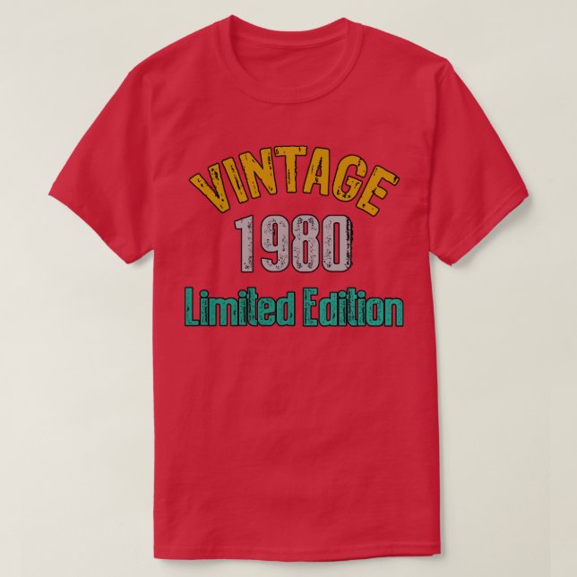 Camiseta Vintage edição limitada de 19802 (Frente do Design)