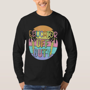 Camiseta Vintage Educator Off Duty Summer Vacm Bea