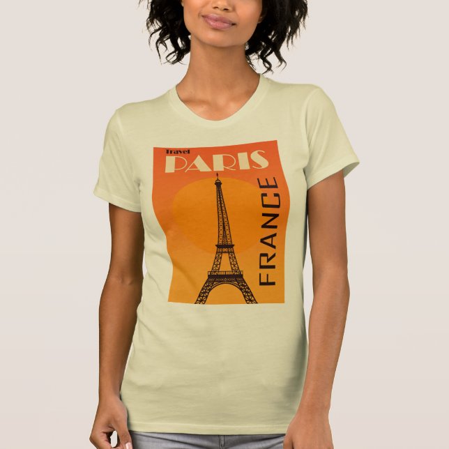 Camiseta Vintage Eiffel Tower Paris Viagem (Frente)