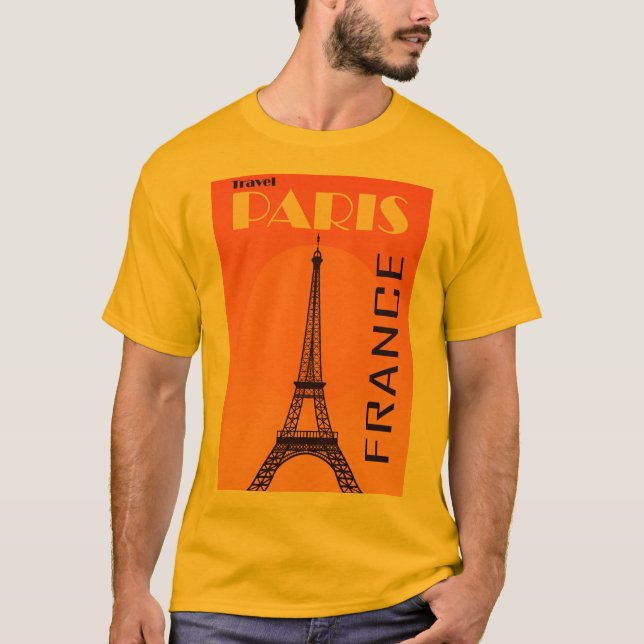 Camiseta Vintage Eiffel Tower Paris Viagem (Frente)