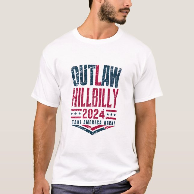 Camiseta Vintage Elections Outlaw Hillbilly Bandeira dos EU (Frente)