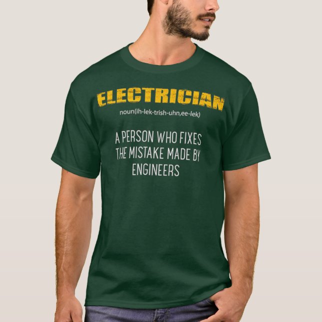 Camiseta Vintage Electronics Definition - Engraçado (Frente)