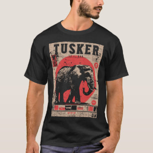 Camiseta Vintage Elephant Safari Poster japonês Propaganda