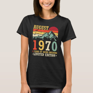 Camiseta Vintage Em Agosto De 1970, 52 Anos Sendo Incrível