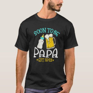 Camiseta Vintage Em Breve Para Ser Papa 2023 Pai De Gravide