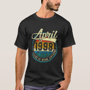 Camiseta Vintage Em Descanso Abril De 1998 23ª Presente De