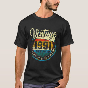 Camiseta Vintage em desgosto 1991, aniversário de 30 anos,
