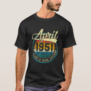 Camiseta Vintage em desgosto abril de 1951 70 Aniversário p