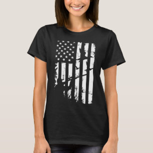 Camiseta Vintage em desgosto americano Flag Duck Hunting