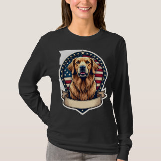 Camiseta Vintage Emblema do Golden Retriever Patri