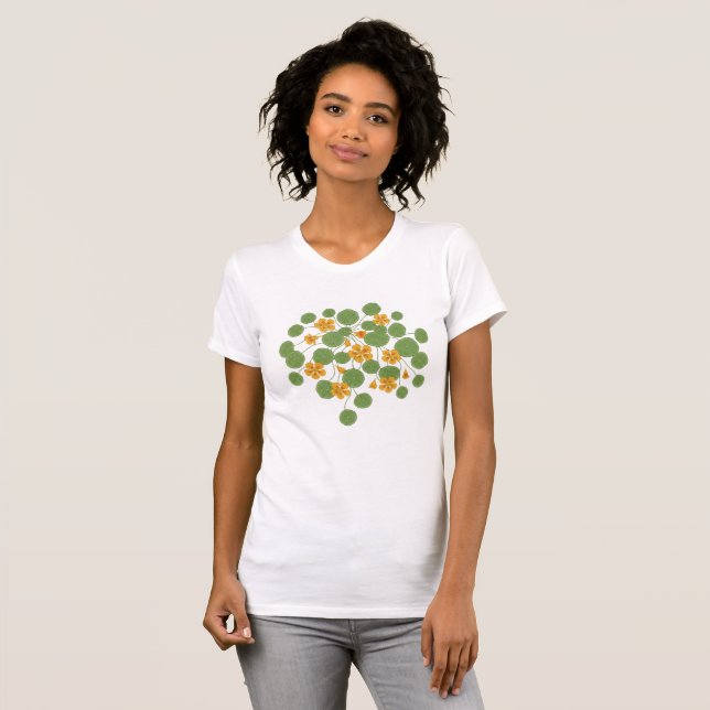Camiseta Vintage Embroidery Nasturtium Cascade | Botanical  (Frente Completa)