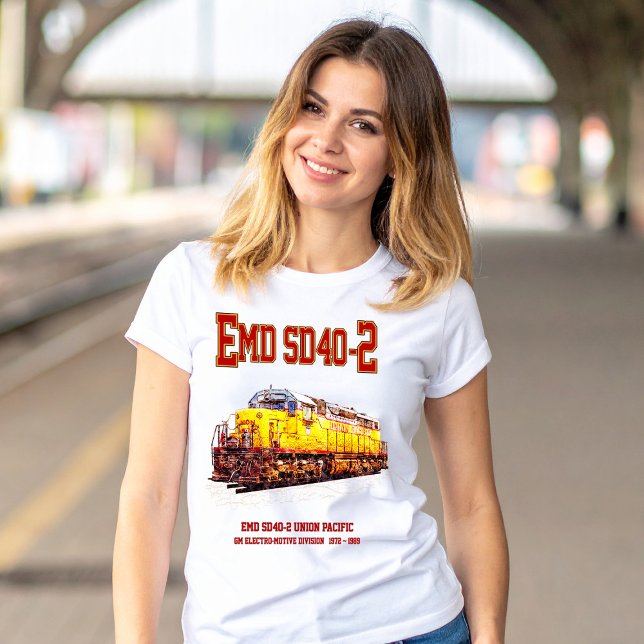 Camiseta Vintage EMD SD40-2 Locomotiva Diesel. (Vintage EMD SD40-2 Diesel Locomotive. Womens Basic T-Shirt)