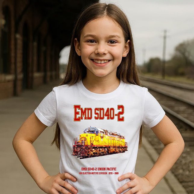 Camiseta Vintage EMD SD40-2 Locomotiva Diesel. (Vintage EMD SD40-2 Diesel Locomotive. Girl Basic T-Shirt)