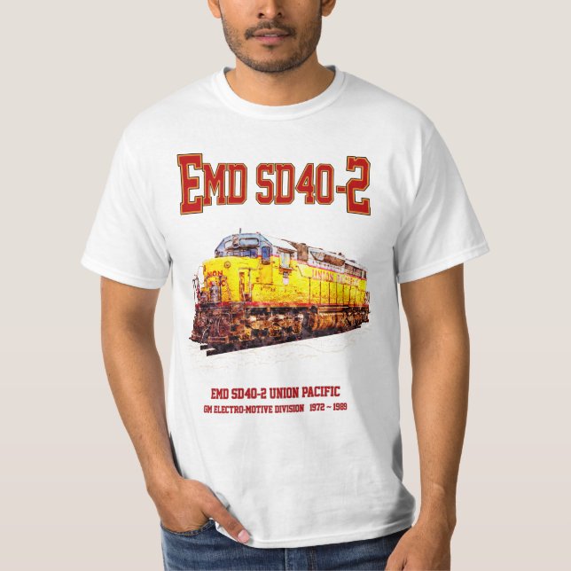 Camiseta Vintage EMD SD40-2 Locomotiva Diesel. (Frente)